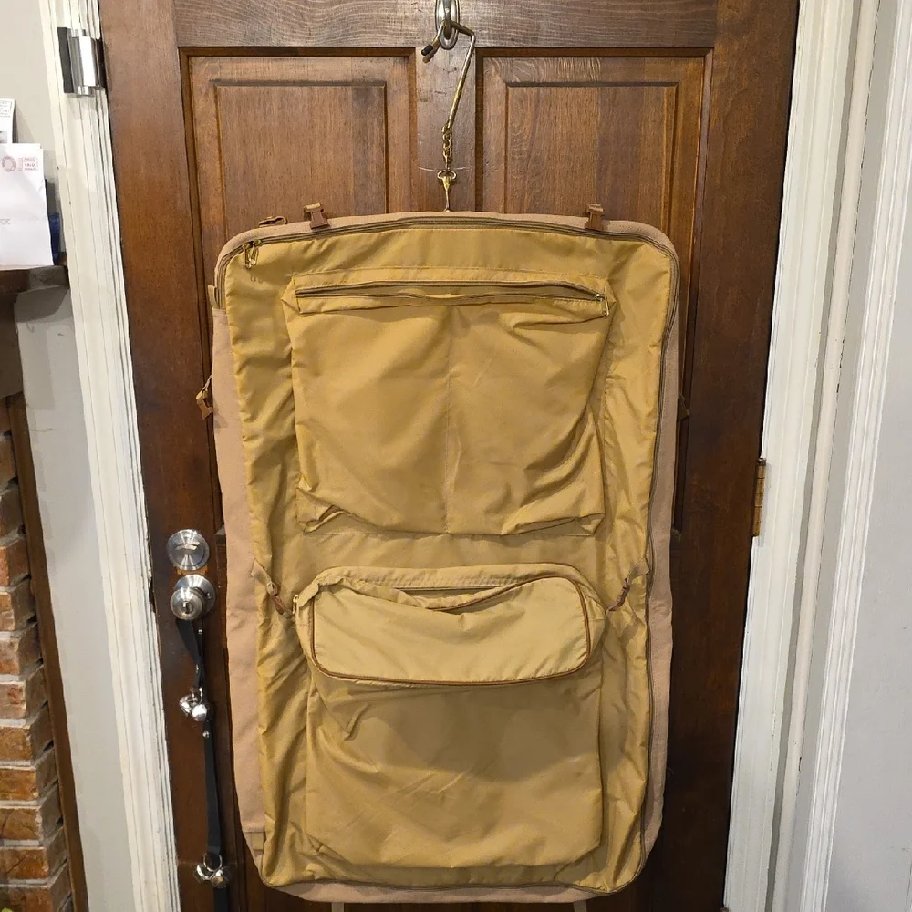 Vintage Eddie Bauer Edition Ford Canvas & Leather Garment Bag Luggage Travel Bag